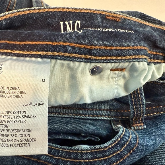 INC Denim Skinny Leg Curvy Fit Jeans Women's Sz.12 Blue 5-Pocket - Picture 8 of 11